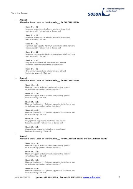 ASSEMBLY INSTRUCTIONS S O L O N STANDARD MODULES