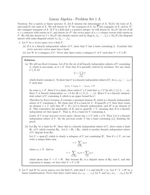 essential linear algebra with applications a problem solving approach