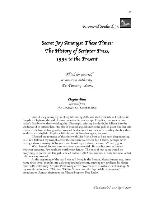 Scriptor Press - The ElectroLounge