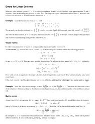 Errors for Linear Systems When we solve a - TerpConnect