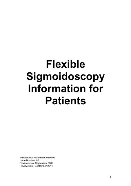 Flexible Sigmoidoscopy Information for Patients - UHSM