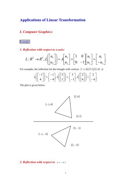 9 6 applications of linear transformation
