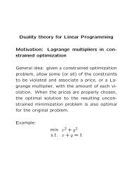 Duality theory for Linear Programming Motivation - CSE Labs User ...