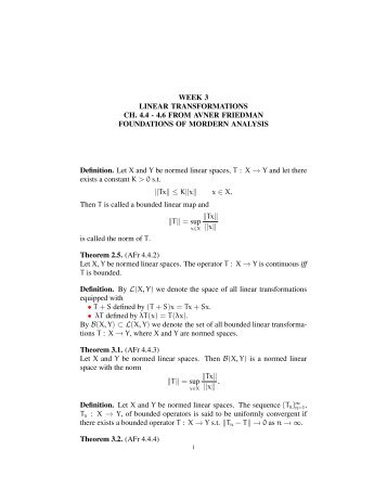 WEEK 3 LINEAR TRANSFORMATIONS CH. 4.4 - 4.6 FROM AVNER ...
