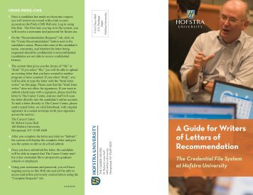 A Guide for Writers of Letters of Recommendation - Hofstra University