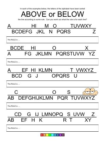 In each of the examples below, the letters of the alphabet have been ...