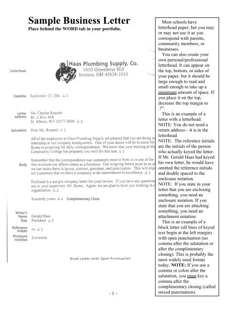 Sample Business Letter (PDF