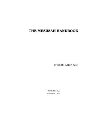 THE MEZUZAH HANDBOOK - Mezuzah.net