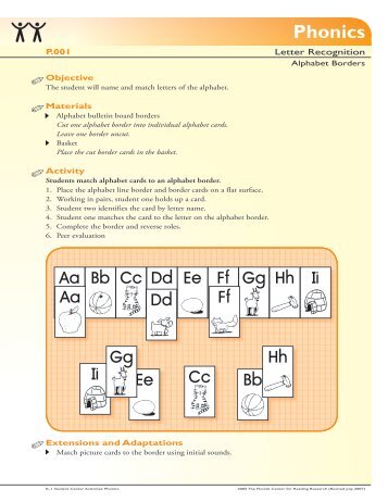 Phonics - The Florida Center for Reading Research