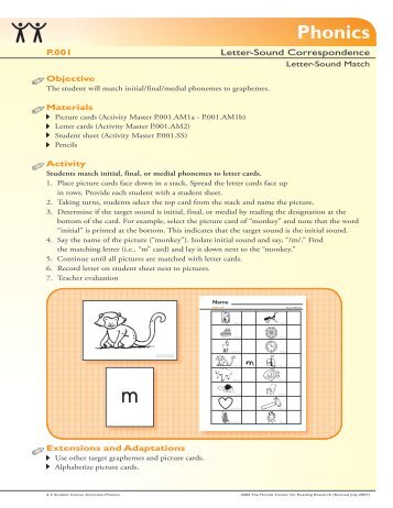 Phonics - The Florida Center for Reading Research