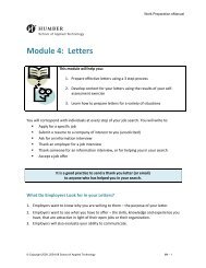 Module 4: Letters - Humber College