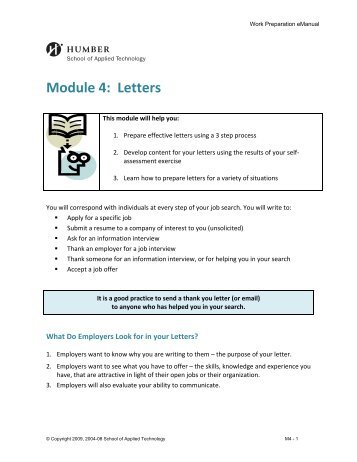 Module 4: Letters - Humber College