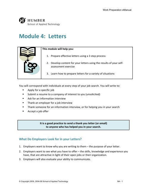 Module 4: Letters - Humber College