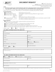 Document Request form - BCIT