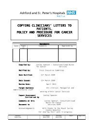 Copying patients into clinical letters - Ashford and St. Peter's ...