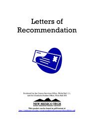 Letters of Recommendation - New Mexico Tech