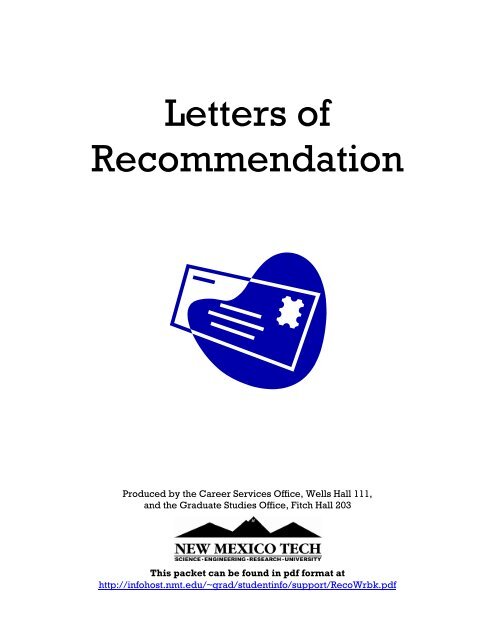 Letters of Recommendation - New Mexico Tech