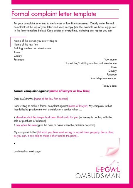 Formal Legal Letter Format from img.yumpu.com