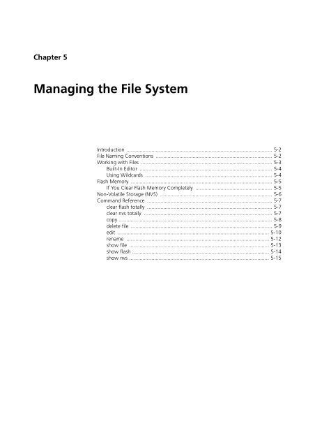 Chapter 5: Managing the File System - Allied Telesis