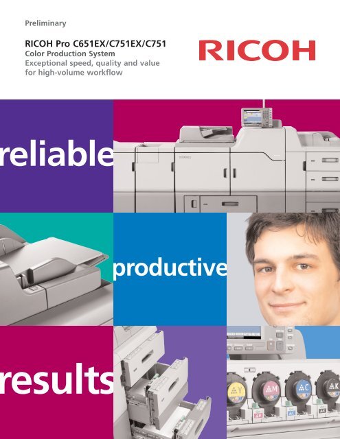 reliable results RICOH Pro C651EX/C751EX/C751 - Dimacofi