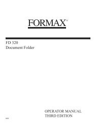 FD 320 Operator Manual, Rev. 3 - Formax