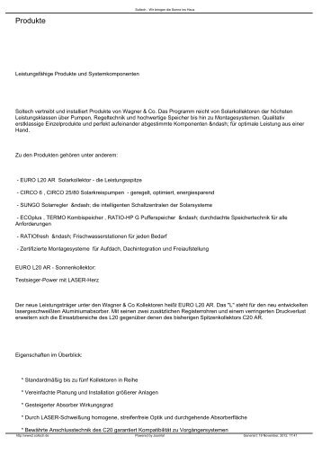 Produkte - Soltech