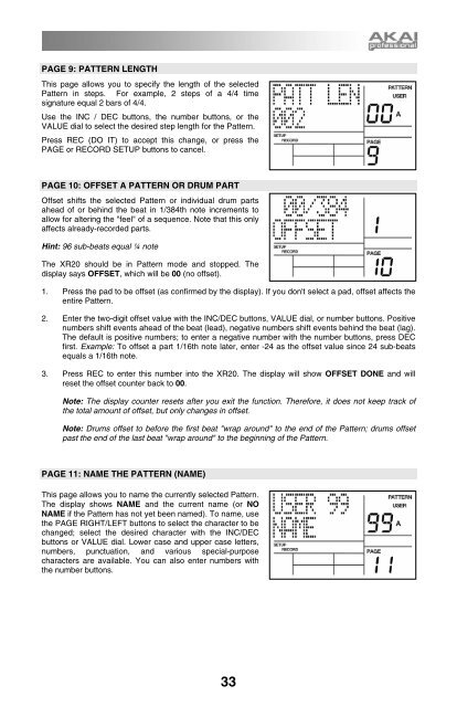 Akai XR20 Reference Manual - V1.3 - zZounds.com