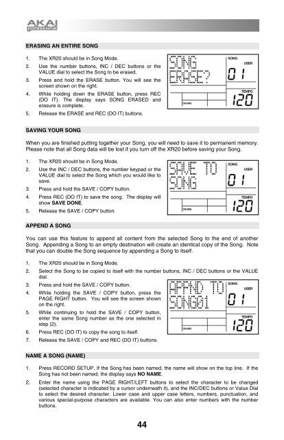 Akai XR20 Reference Manual - V1.3 - zZounds.com