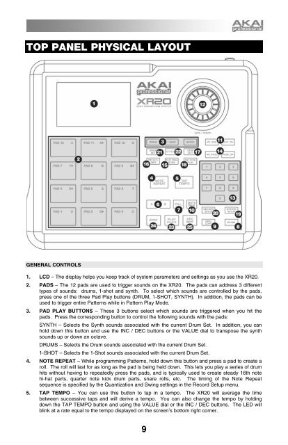 Akai XR20 Reference Manual - V1.3 - zZounds.com