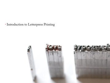 • Introduction to Letterpress Printing - Momentumpress.com