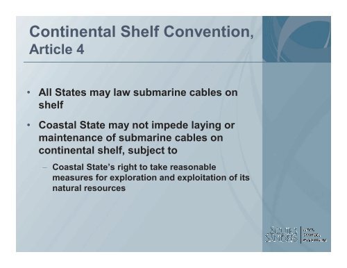 UNCLOS and Submarine Cables - Centre for International Law
