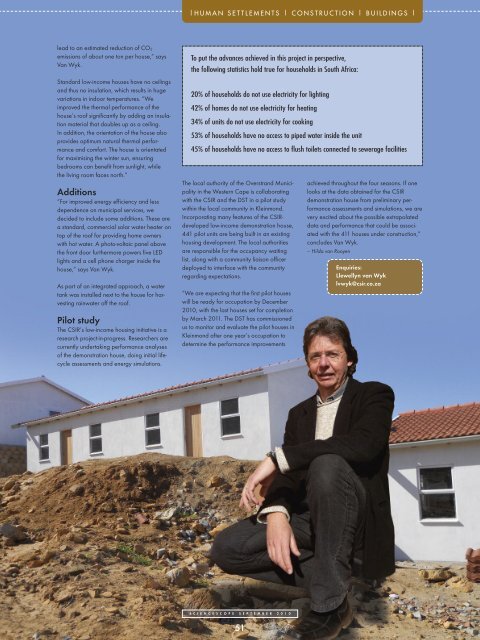 guiding housing and human settlement investment - CSIR