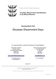 Hearing Gods Call Discernment - Diocese of Bristol