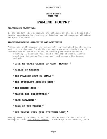 FAMINE POETRY - Irish History DVD