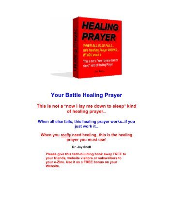 Your Battle Healing Prayer - Healing, Prosperity and Family Well ...