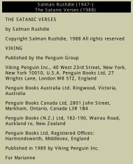 Personal Library | Rushdie | The Satanic Verses