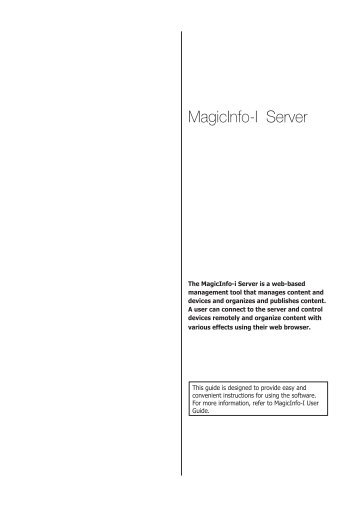 MagicInfo-I Server - MobilePRO