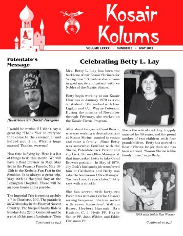 Celebrating Betty L. Lay - Kosair Shrine Temple