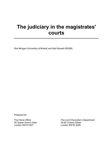 The judiciary in the magistrates - National Police Library Online ...