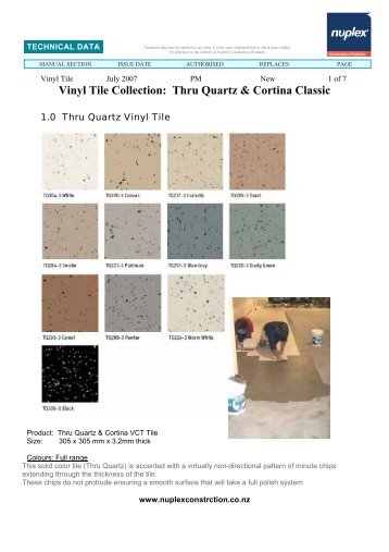 Vinyl Tile Collection - Nuplex Construction Products