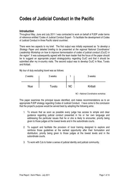 Codes of Judicial Conduct in the Pacific - PacLII