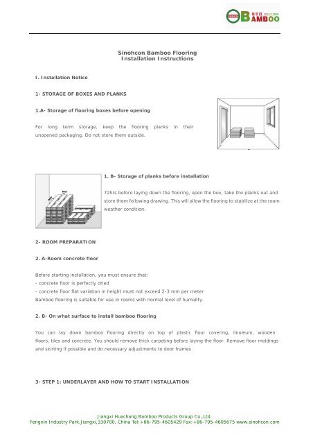 Sinohcon Bamboo Flooring Installation Instructions