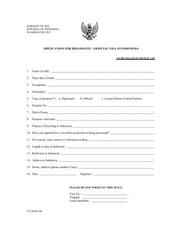 application for diplomatic / official visa - Embassy of The Republic of ...