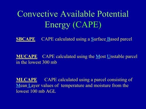 SPC Mesoscale Analysis and Convective Parameters - NOAA