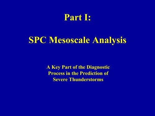 SPC Mesoscale Analysis and Convective Parameters - NOAA