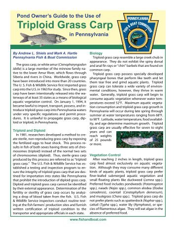 Triploid Grass Carp Permit - Pennsylvania Fish and Boat Commission