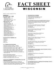 Wisconsin's state fact sheet - Ducks Unlimited