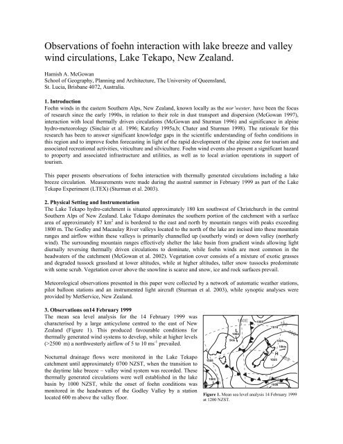 Observations of foehn interaction with lake breeze and valley wind ...