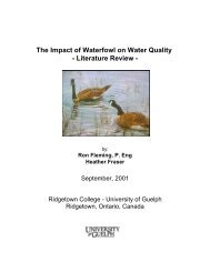 The Impact of Waterfowl on Water Quality - Literature Review -