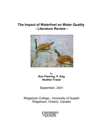 The Impact of Waterfowl on Water Quality - Literature Review -